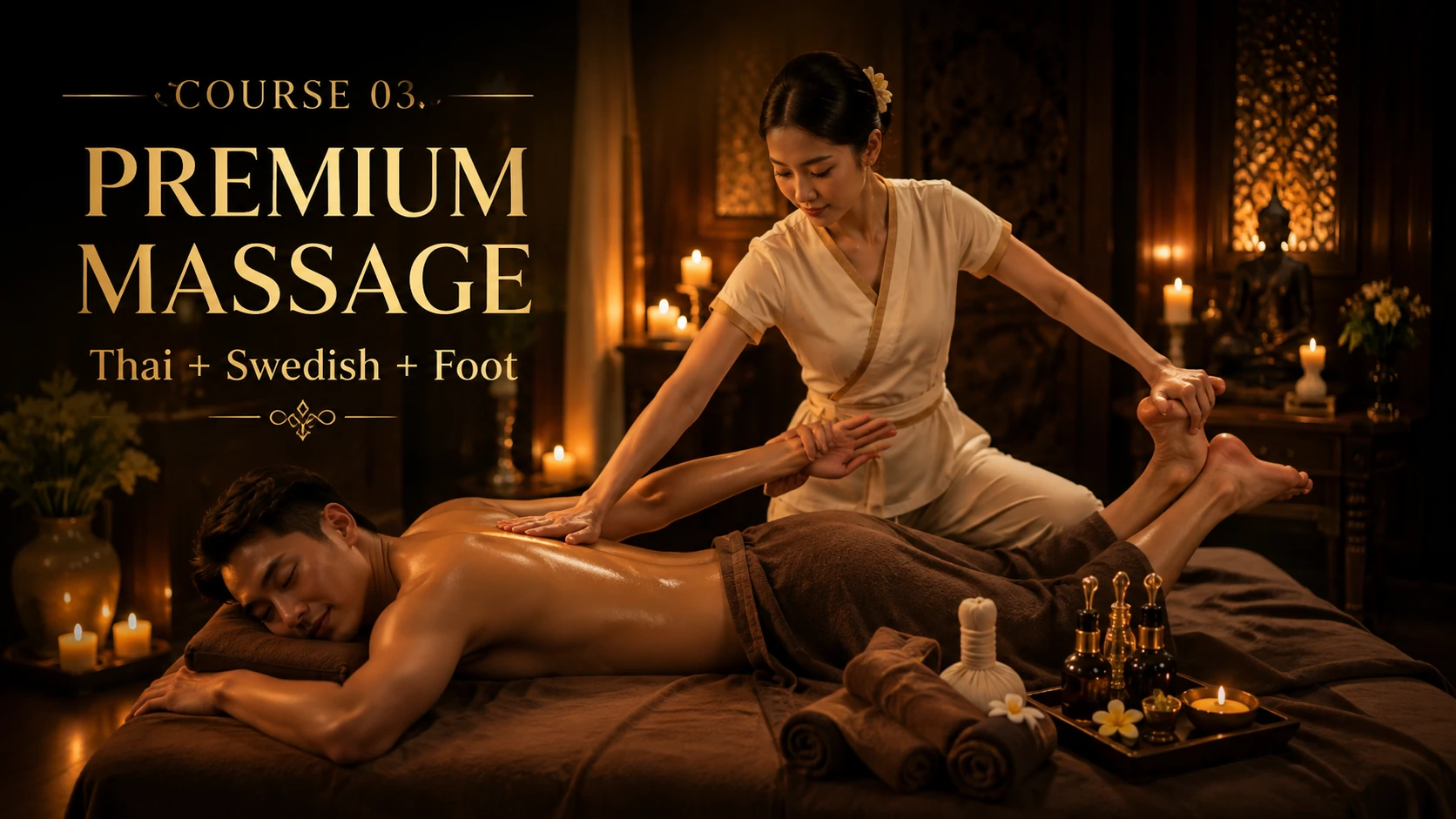 Premium massage in Seoul combining Thai Swedish and foot massage